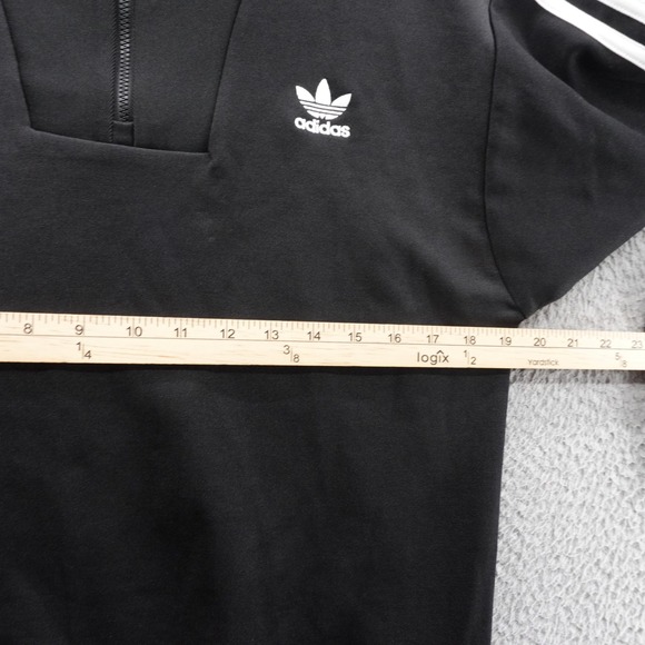 Adidas Originals Mens XS Funnel Neck Track Jacket 3 Stripes Black 1/4 Zip‎ NWT - Picture 8 of 13